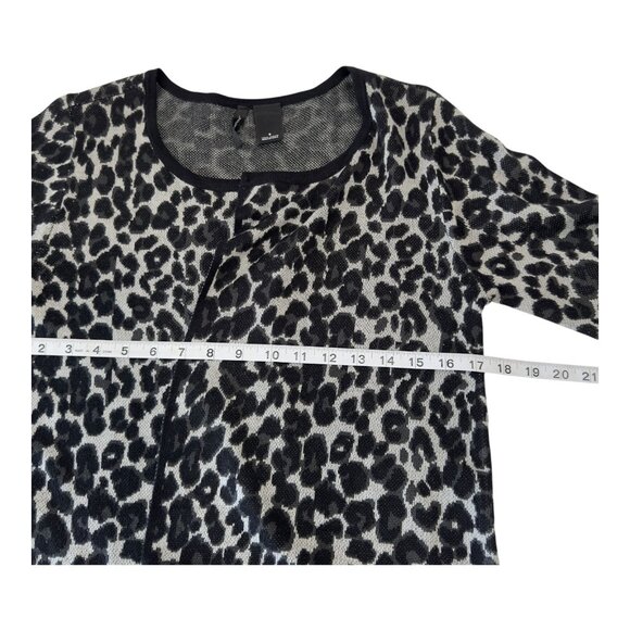 NEW DIRECTIONS Leopard Print Open Front Cardigan Sweater With Long Sleeves SZ S - Picture 4 of 10